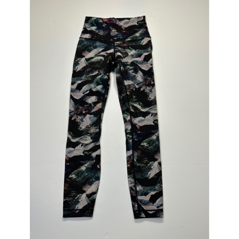 Lululemon Glacier Camo Starlight Multi‎ Abstract Leggings Size 2 High Rise Yoga